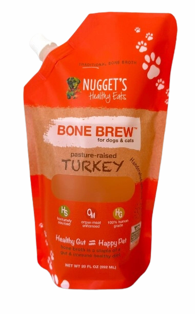 Nugget's Healthy Eats Dog & Cat Frozen Bone Broth Turkey 20oz puppy food,chew toy for puppies,small dog treats