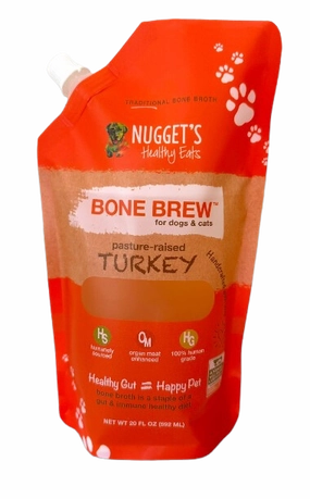 Nugget's Healthy Eats Dog & Cat Frozen Bone Broth Turkey 20oz puppy food,chew toy for puppies,small dog treats