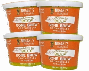 Nugget's Healthy Eats Dog/Cat Frozen Beef Bone Broth 4oz Single stainless steel bowl,metal pet feeder,steel water dish