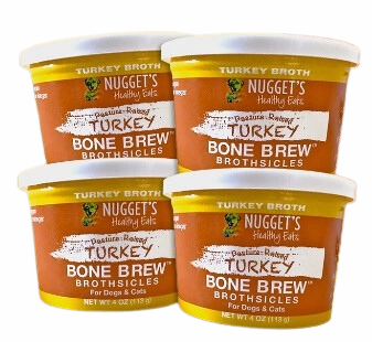 Nugget's Healthy Eats Dog/Cat Frozen Bone Broth Turkey 4oz Single stainless steel bowl,metal pet feeder,steel water dish