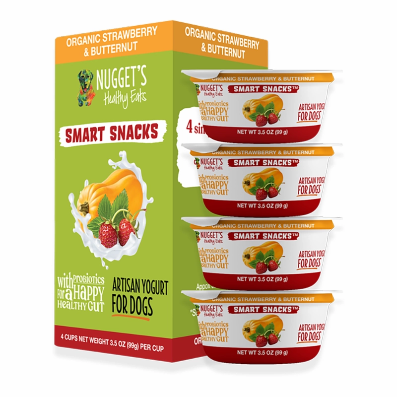 Nugget's Healthy Eats Dog Frozen Yogurt Strawberry 3.5oz 4 PACK stainless steel bowl,metal pet feeder,steel water dish