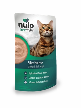Nulo Wet Cat Food FreeStyle Silky Mousse Grain-Free Chicken & Duck Recipe 2.8oz Pouch Single grain free wet cat food,senior cat wet food,cat pt