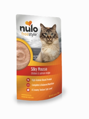 Nulo Wet Cat Food FreeStyle Silky Mousse Grain-Free Chicken & Salmon Recipe 2.8oz Pouch Single grain free wet cat food,senior cat wet food,cat pt