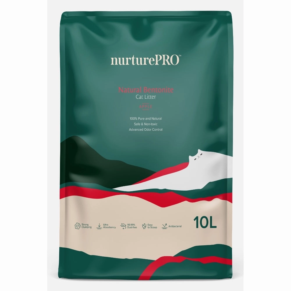 Nurture Pro Bentonite Apple Cat Litter 10L clumping cat litter,natural cat litter,dust free cat litter