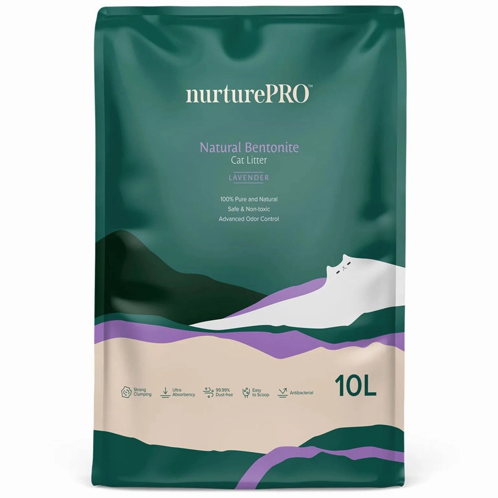 Nurture Pro Bentonite Lavender Cat Litter 10L clumping cat litter,natural cat litter,dust free cat litter