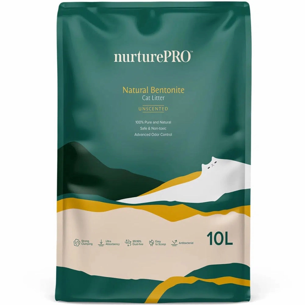 Nurture Pro Bentonite Unscented Cat Litter 10L clumping cat litter,natural cat litter,dust free cat litter