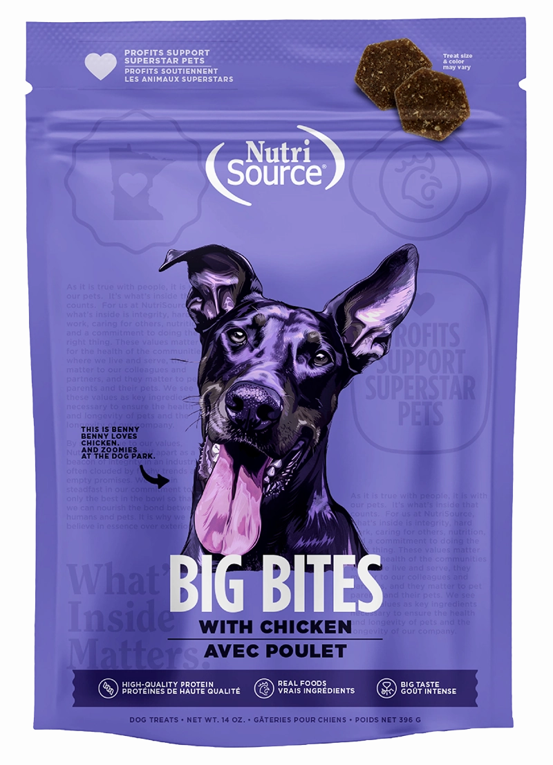 Nutrisource Big Bites Chicken Dog Treats 14oz Bag barn supply,horse stable organizer,poultry waterer