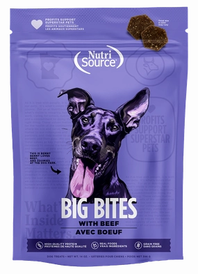 Nutrisource Big Bites Grain Free Beef Dog Treats 14oz Bag barn supply,horse stable organizer,poultry waterer