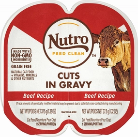 Nutro Perfect Portions Grain Free Cuts In Gravy Real Beef Recipe Wet Cat Food Trays cat supplies,cat essentials,cat accessories