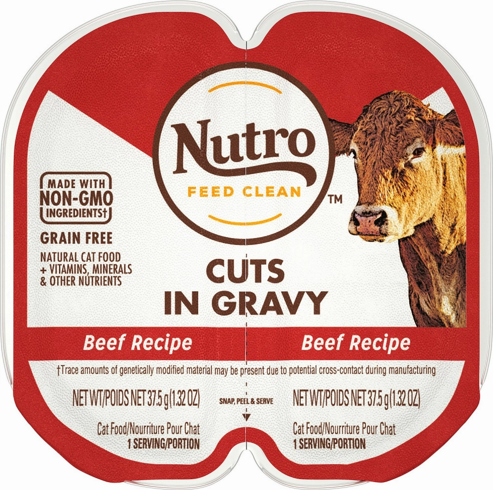 Nutro Perfect Portions Grain Free Cuts In Gravy Real Beef Recipe Wet Cat Food Trays cat toys and food,complete cat care,all in one cat kit