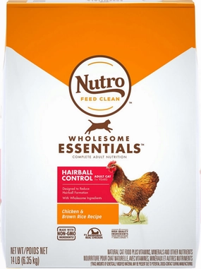 Nutro Wholesome Essentials Hairball Control Adult Chicken and Brown Rice Dry Cat Food cat supplies,cat essentials,cat accessories