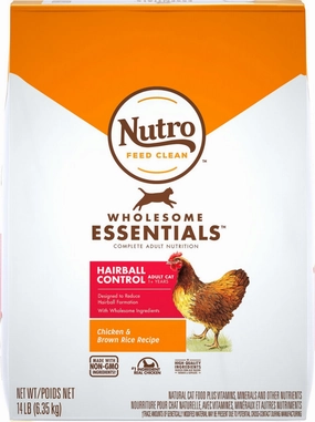 Nutro Wholesome Essentials Hairball Control Adult Chicken and Brown Rice Dry Cat Food cat toys and food,complete cat care,all in one cat kit
