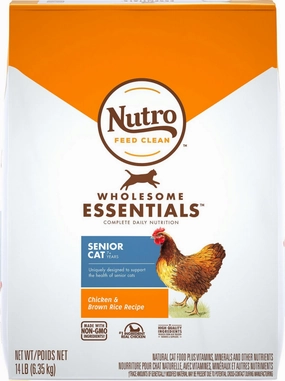 Nutro Wholesome Essentials Senior Cat Chicken and Brown Rice Dry Cat Food cat toys and food,complete cat care,all in one cat kit