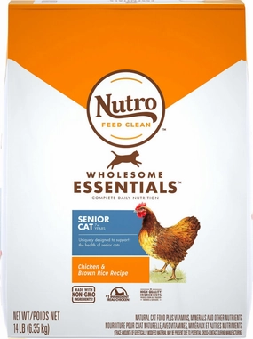 Nutro Wholesome Essentials Senior Cat Chicken and Brown Rice Dry Cat Food cat supplies,cat essentials,cat accessories