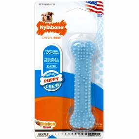 Nylabone - Puppy Bone Chicken (Up to 7kg) squeaky dog toy,plush dog toy,soft chew toy