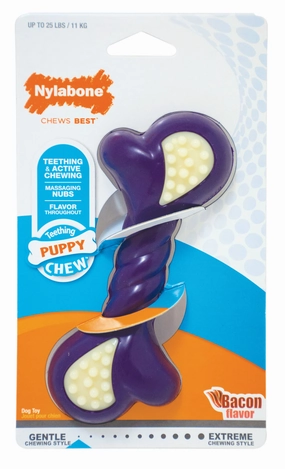 Nylabone - Puppy Double Action Bone (Up to 11kg) squeaky dog toy,plush dog toy,soft chew toy