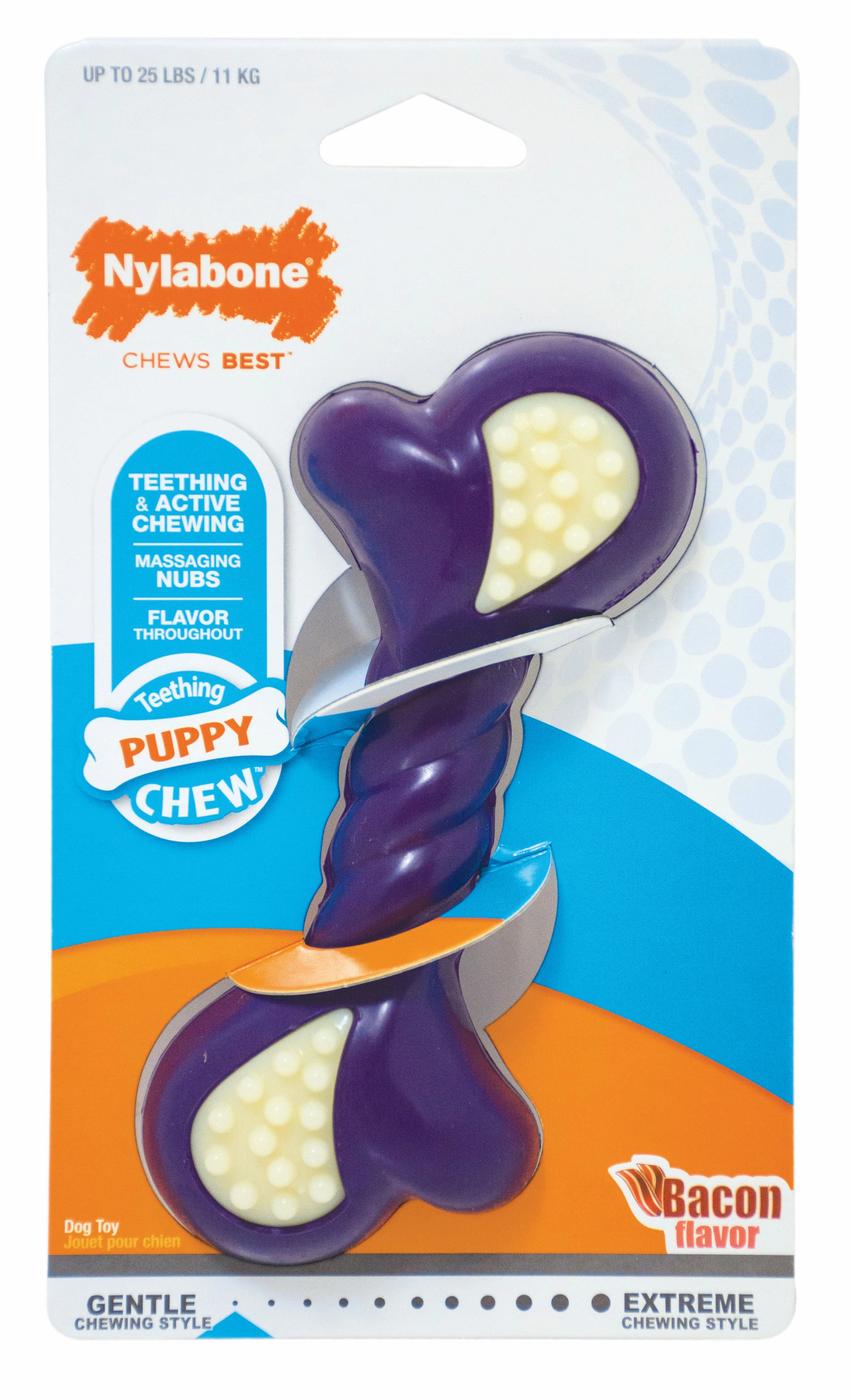 Nylabone - Puppy Double Action Bone (Up to 11kg) squeaky dog toy,plush dog toy,soft chew toy