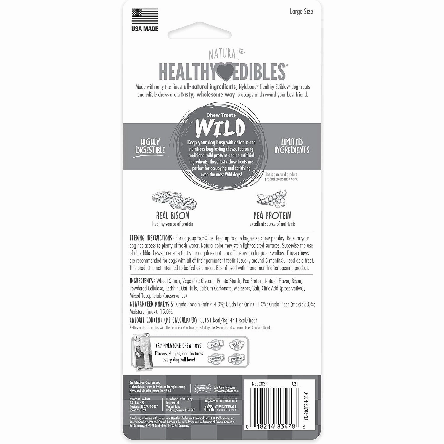 Nylabone Healthy Edibles WILD Bison Chew