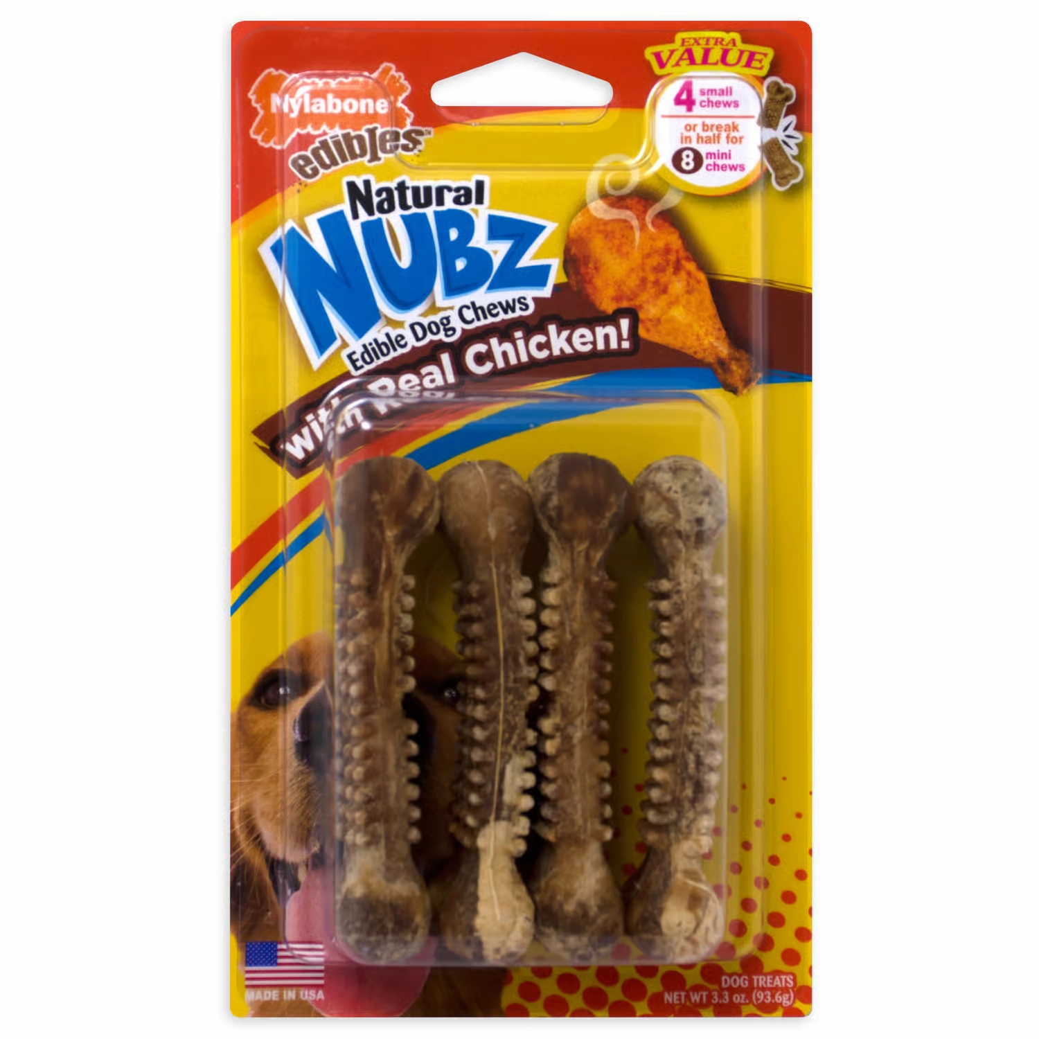 Nylabone Nubz 4 Count poultry chews,horse chew toys,bird packaged treats