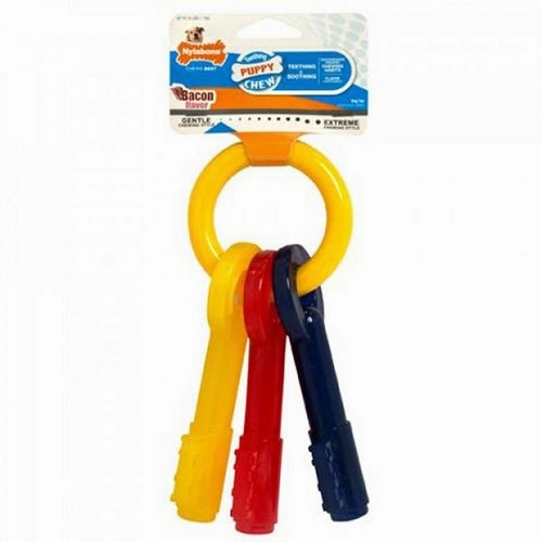 Nylabone Puppy Chew Keys Bacon Dog Toy puppy car seat,dog car harness,travel dog crate