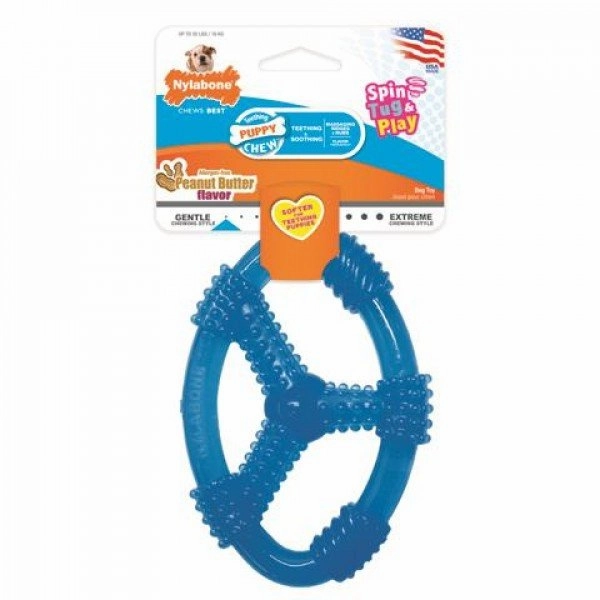 Nylabone Puppy Freezer Ring Peanut Butter Dog Toy puppy car seat,dog car harness,travel dog crate