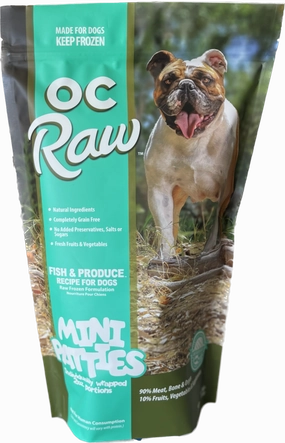 OC Raw Fish & Produce frozen raw dog food,raw patties for dogs,raw diet dog food