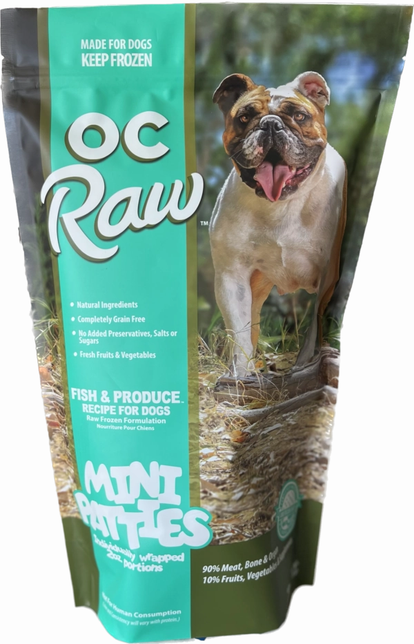 OC Raw Fish & Produce frozen raw dog food,raw patties for dogs,raw diet dog food