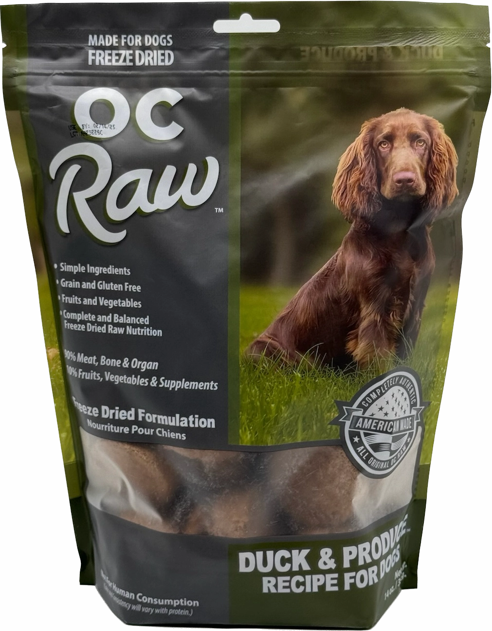 OC Raw Freeze-Dried Sliders Duck & Produce frozen pet food,frozen raw meals,dog frozen nuggets