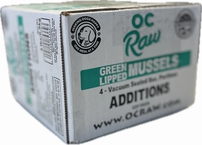 OC Raw Frozen Additions for Dogs & Cats - Green Lipped Mussels 2lb Box stainless steel bowl,metal pet feeder,steel water dish