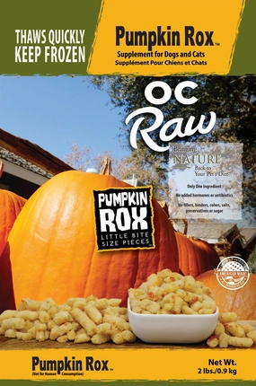 OC Raw Frozen Dog & Cat Food Meaty Rox - Pumpkin 2lb puppy food,chew toy for puppies,small dog treats