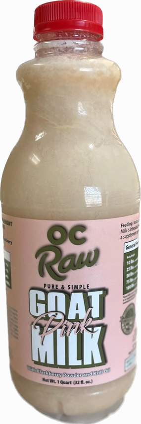 OC Raw Frozen Pure & Simple Pink Goat Milk w/ Krill Oil & Blackberry 32oz puppy food,chew toy for puppies,small dog treats