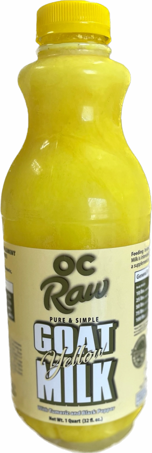 OC Raw Frozen Pure & Simple Yellow Goat Milk w/ Turmeric & Black Pepper 32oz puppy food,chew toy for puppies,small dog treats