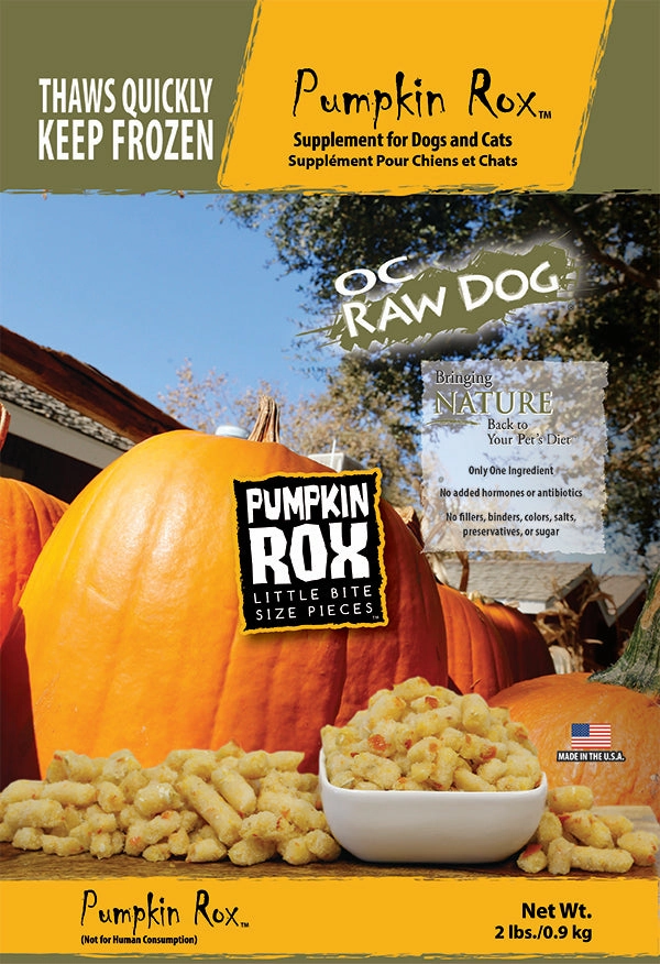OC Raw Pumpkin Rox 2 Lb. frozen raw dog food,raw patties for dogs,raw diet dog food