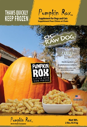 OC Raw Pumpkin Rox 2 Lb. frozen raw dog food,raw patties for dogs,raw diet dog food