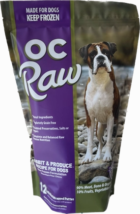OC Raw Rabbit Patties 6 Lb frozen raw dog food,raw patties for dogs,raw diet dog food
