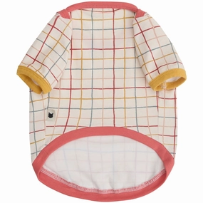 Ohpopdog Dog Raglan T-Shirt (Autumn Plaid Play) dog clothes,dog sweater,fashionable dog wear