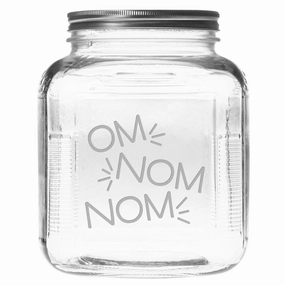 Om Nom Nom Dog Treat Jar With Brushed Lid pet apparel,dog hoodie,fashionable pet wear