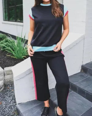 On The Move Pants Set In Black