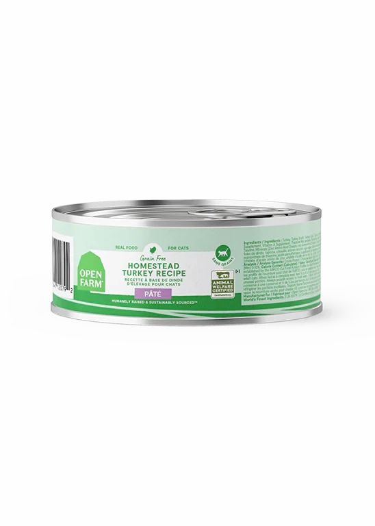 Open Farm Wet Cat Food - Homestead Turkey Recipe 2.8oz Can Single grain free wet cat food,senior cat wet food,cat pt