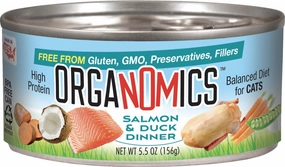 Organomics Salmon and Duck Dinner for Cats cat toys and food,complete cat care,all in one cat kit