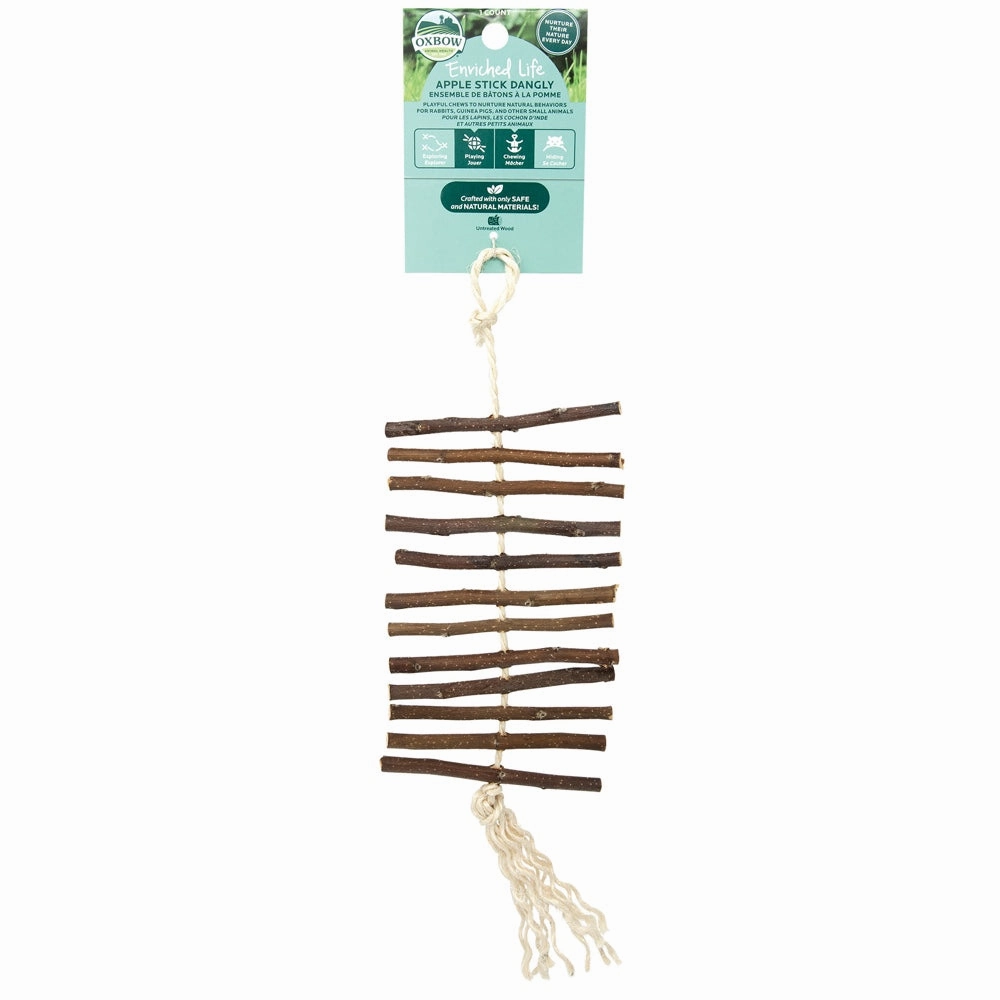Oxbow Enriched Life Apple Stick Dangly For Small Animals rabbit habitat,small animal tunnel,bunny supplies