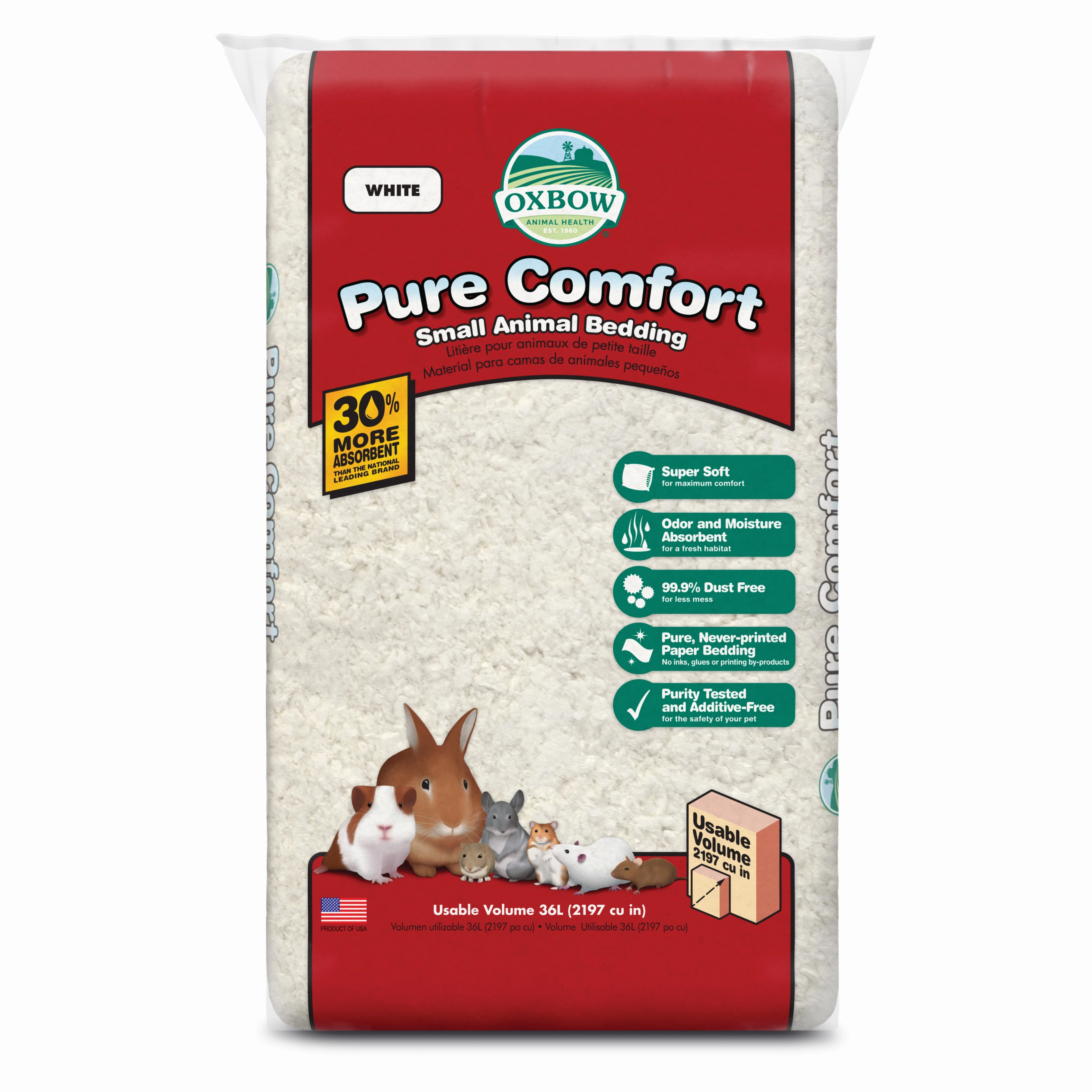 Oxbow Pure Comfort Bedding - White rabbit habitat,small animal tunnel,bunny supplies