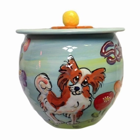 Papillon 1 Dog Treat Jar pet apparel,dog hoodie,fashionable pet wear