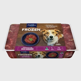 Paringa Diced Kangaroo Raw Grain-Free Frozen Dog Food 1kg raw pet food,frozen meat dog,raw feeding dog