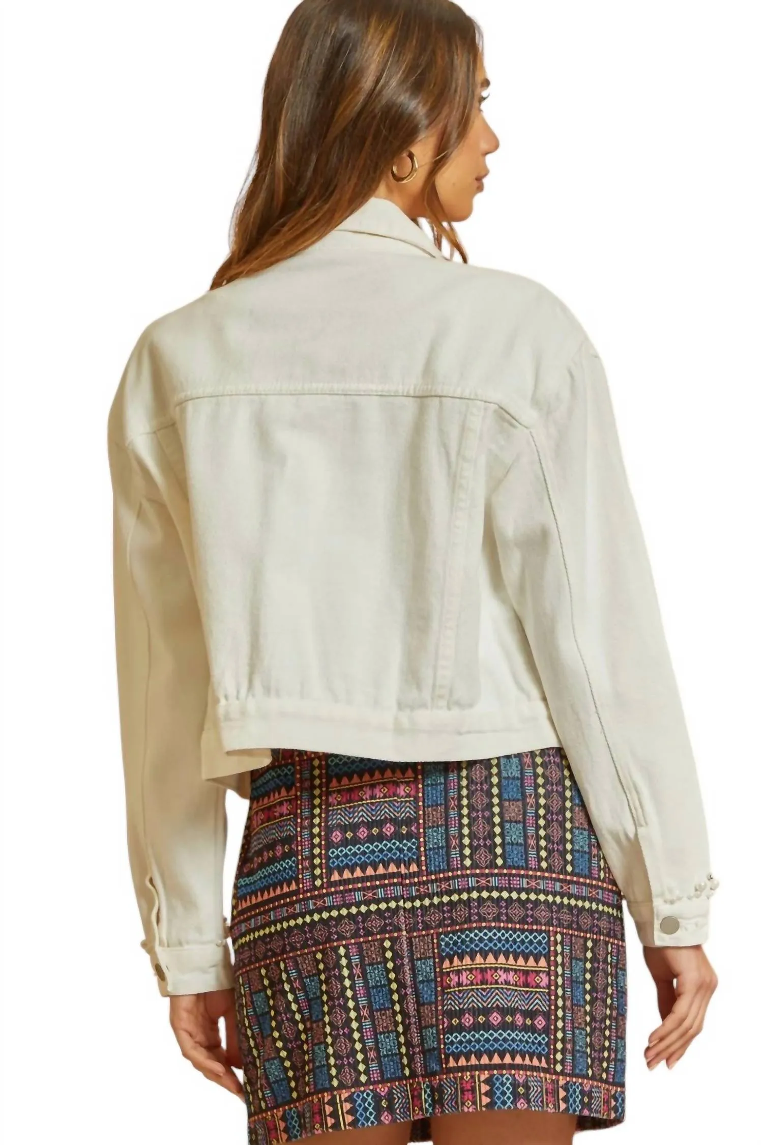 Party Doesn't Stop Studded Jacket In Ivory