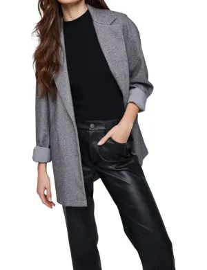 Pascal Herringbone Coat In Black