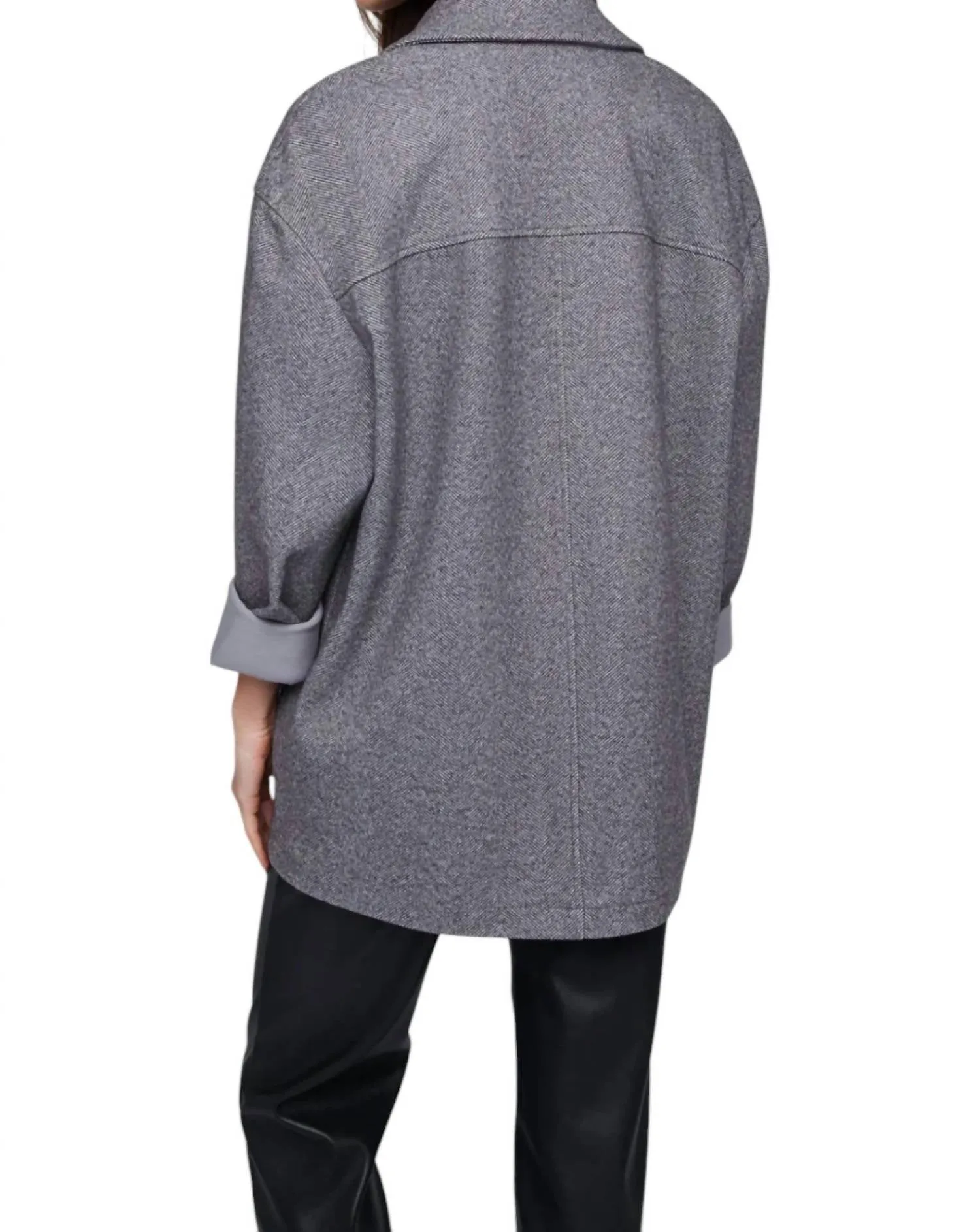 Pascal Herringbone Coat In Black