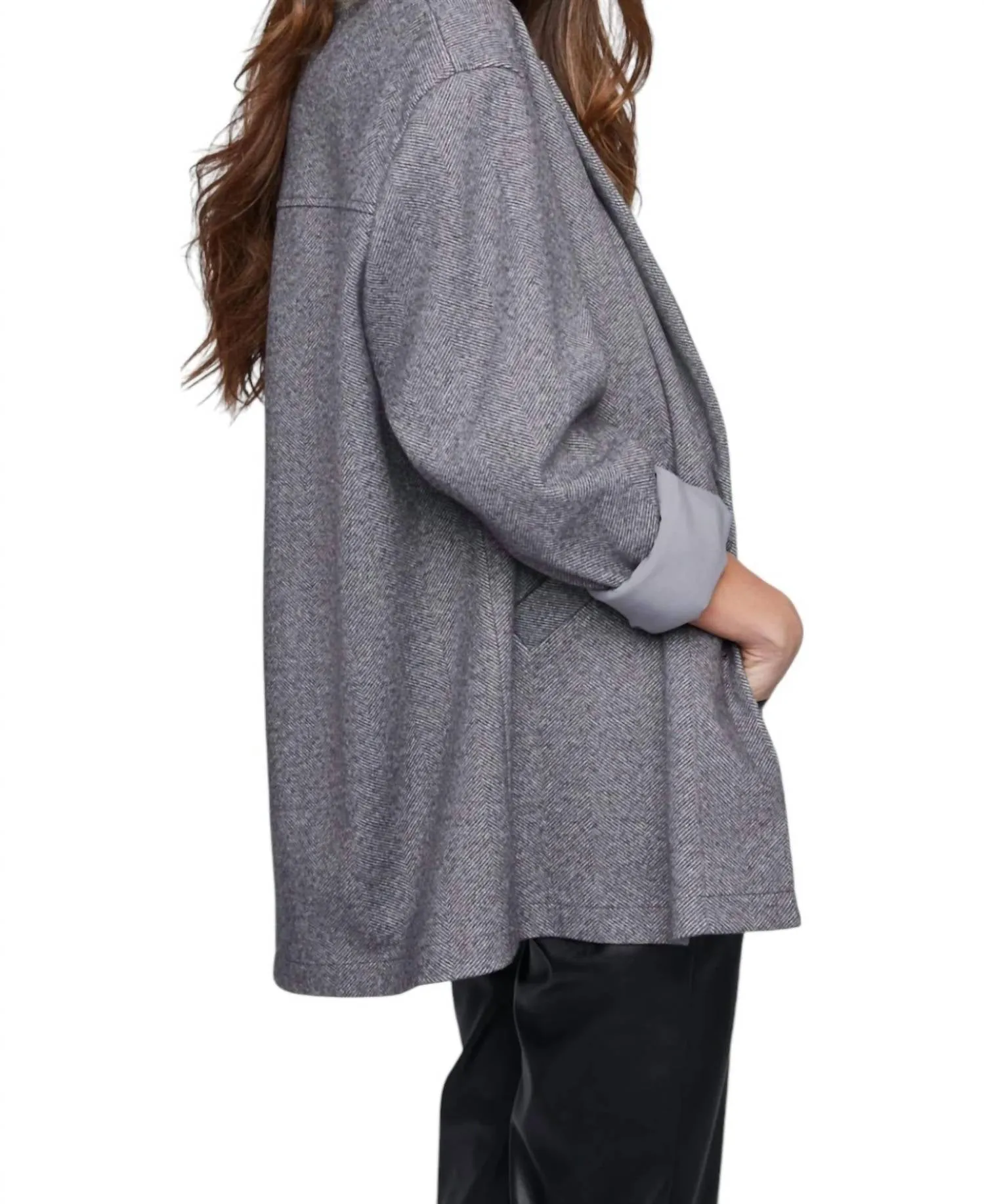 Pascal Herringbone Coat In Black