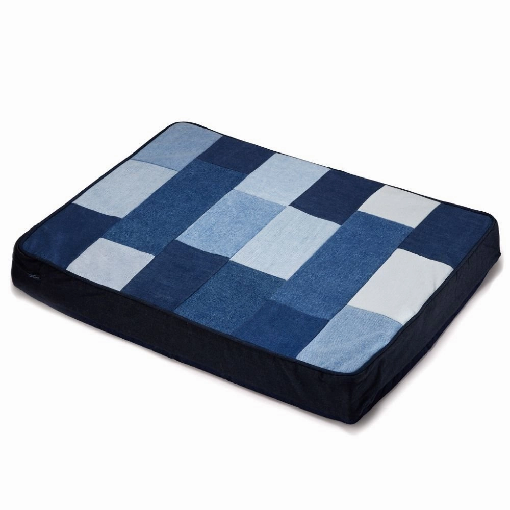 Patched Denim Dog Bed treat storage jar,dog treat container,pet snack jar