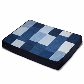 Patched Denim Dog Bed treat storage jar,dog treat container,pet snack jar